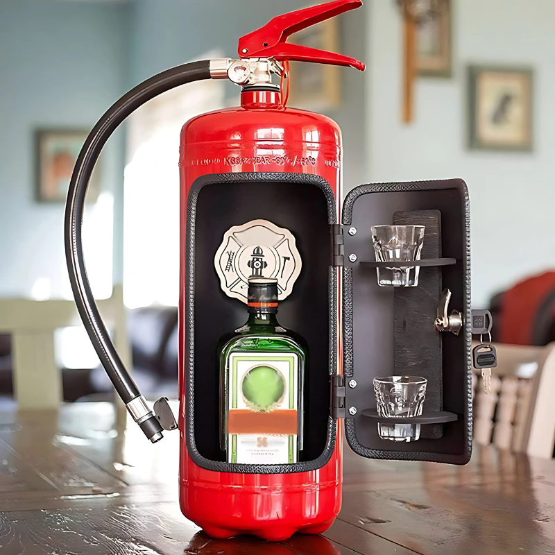 Mini Bar de Extintor de Incendios Industrial Hecho a Mano