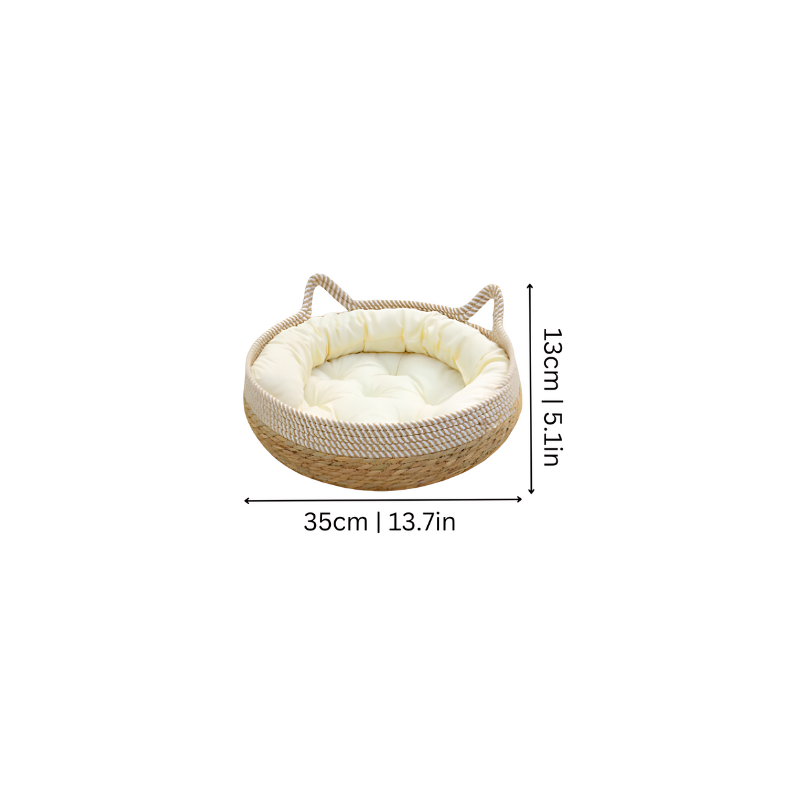 Cama para Gatos de Nido de Sisal y Algodón Hecha a Mano - Varios Colores