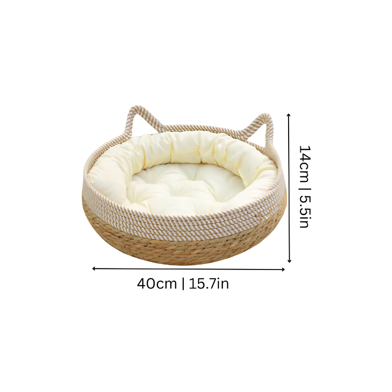 Cama para Gatos de Nido de Sisal y Algodón Hecha a Mano - Varios Colores