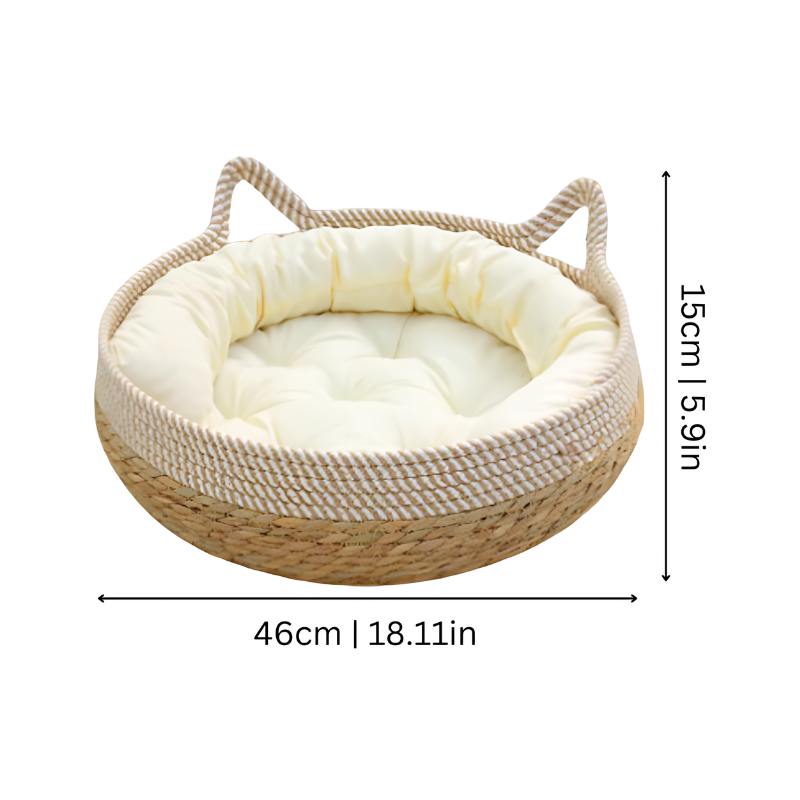 Cama para Gatos de Nido de Sisal y Algodón Hecha a Mano - Varios Colores