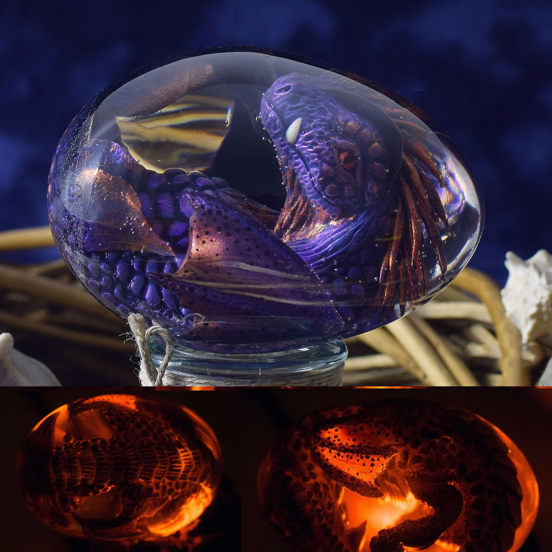 Huevo de Dragón de Lava Hecho a Mano Souvenir para Fans de la Fantasía