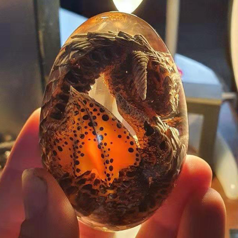 Huevo de Dragón de Lava Hecho a Mano Souvenir para Fans de la Fantasía