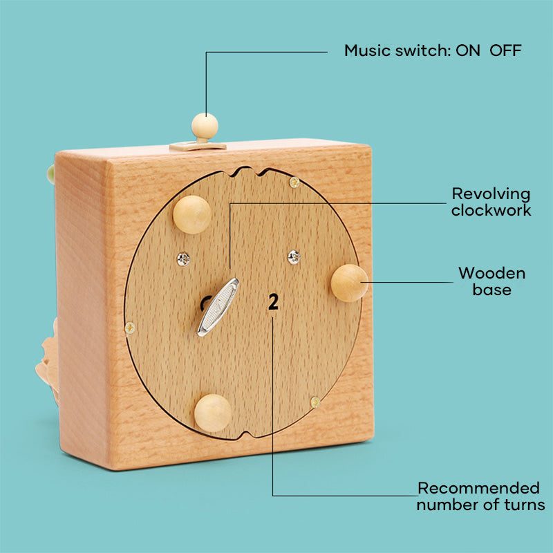 Caja de Música Rotativa de Madera Hecha a Mano para Regalos