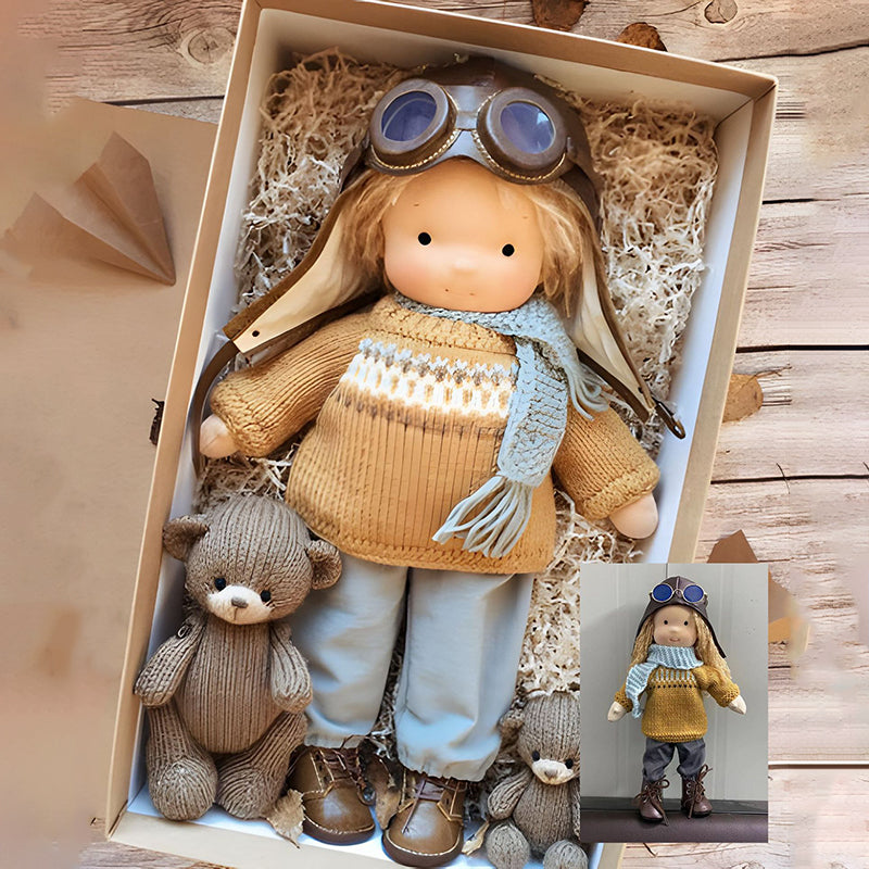 Muñeca Waldorf hecha a mano - Algodón Orgánico | Diseño de Lunares