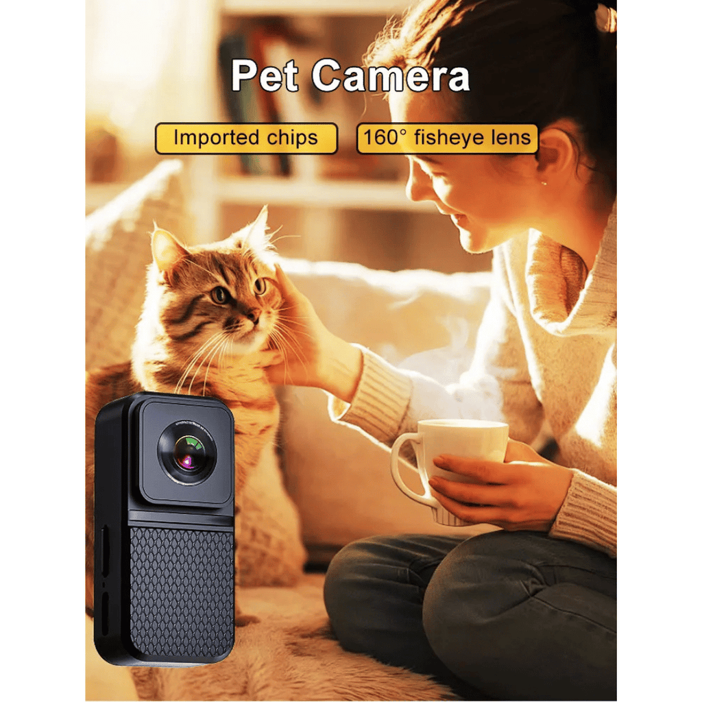 Cámara de Collar HD para Mascotas con Lente de 160° para Perros y Gatos