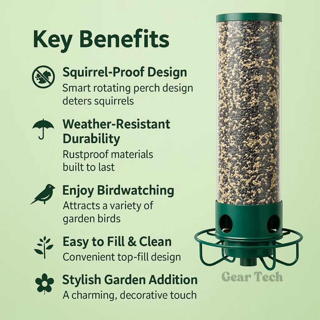 Comedero para Aves a Prueba de Ardillas - Diseño de Metal