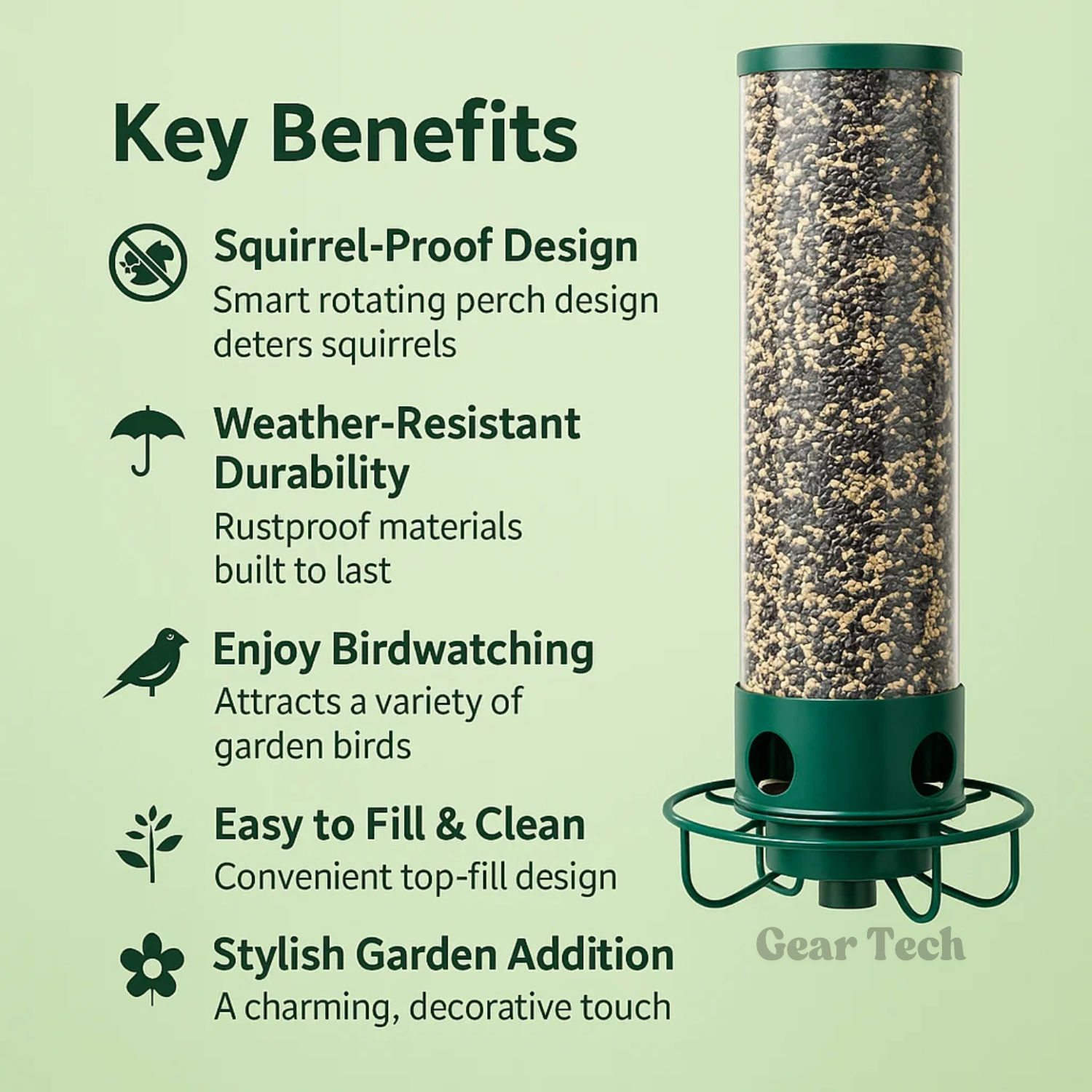 Comedero para Aves a Prueba de Ardillas - Diseño de Metal