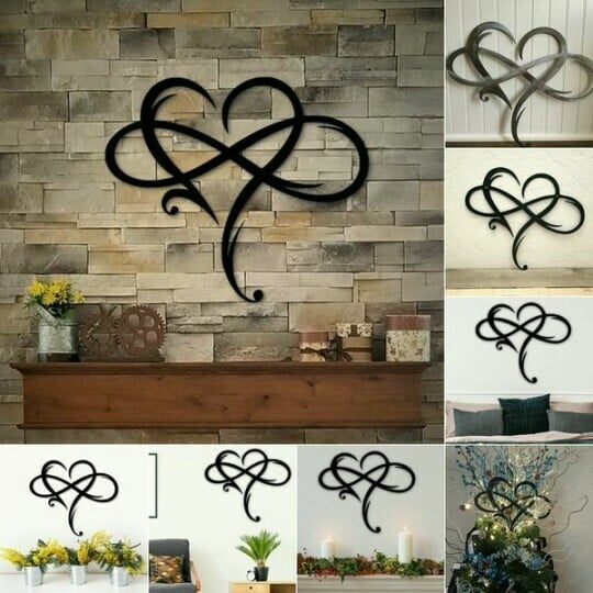IronEcho – Escultura de Pared Forjada a Mano con Corazón Infinito