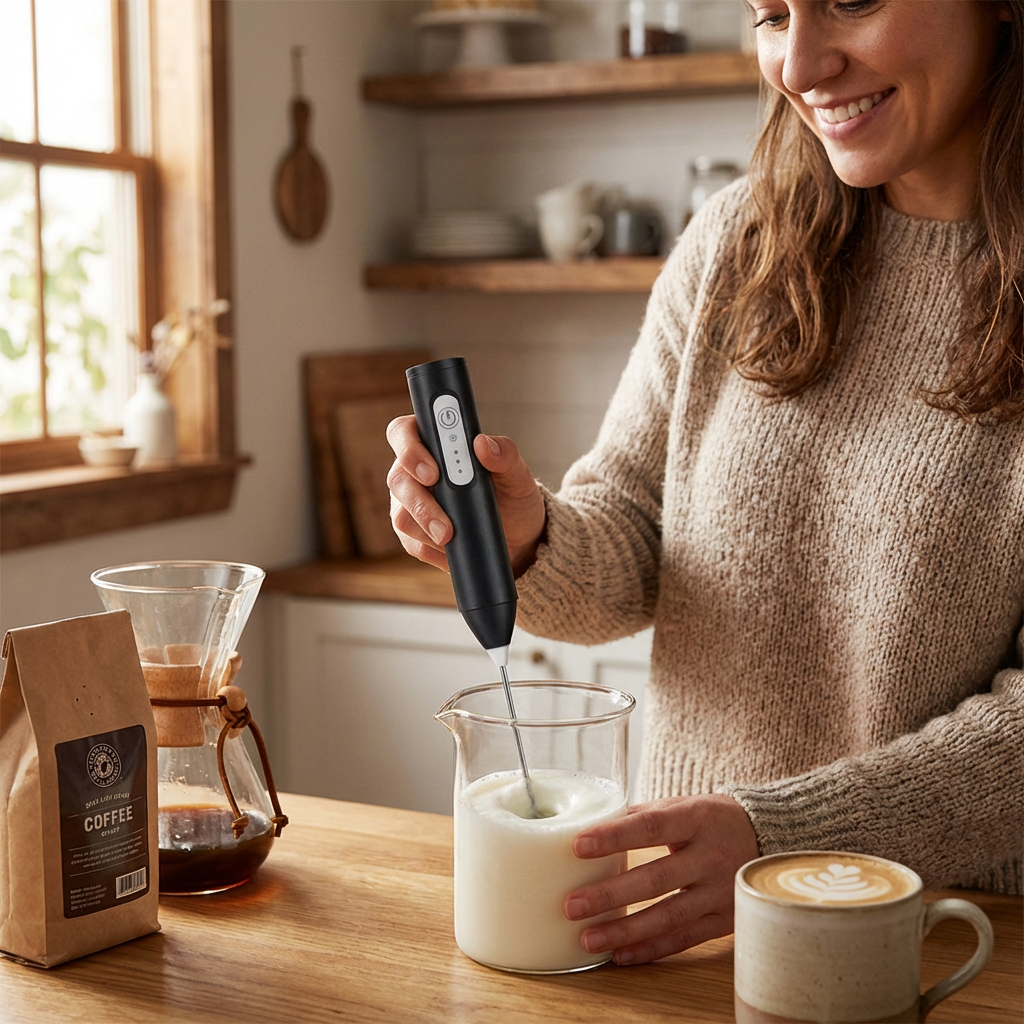 Espumador de leche eléctrico recargable