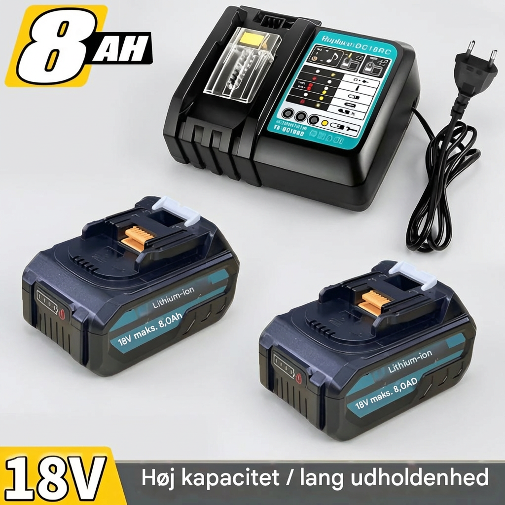 Baterías de reserva de 2×8,0 Ah 18V + cargador