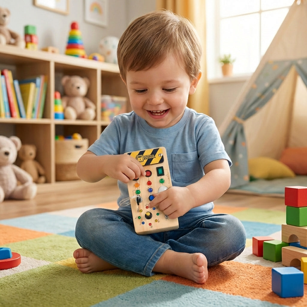 Tablero Montessori Ocupado con luces LED