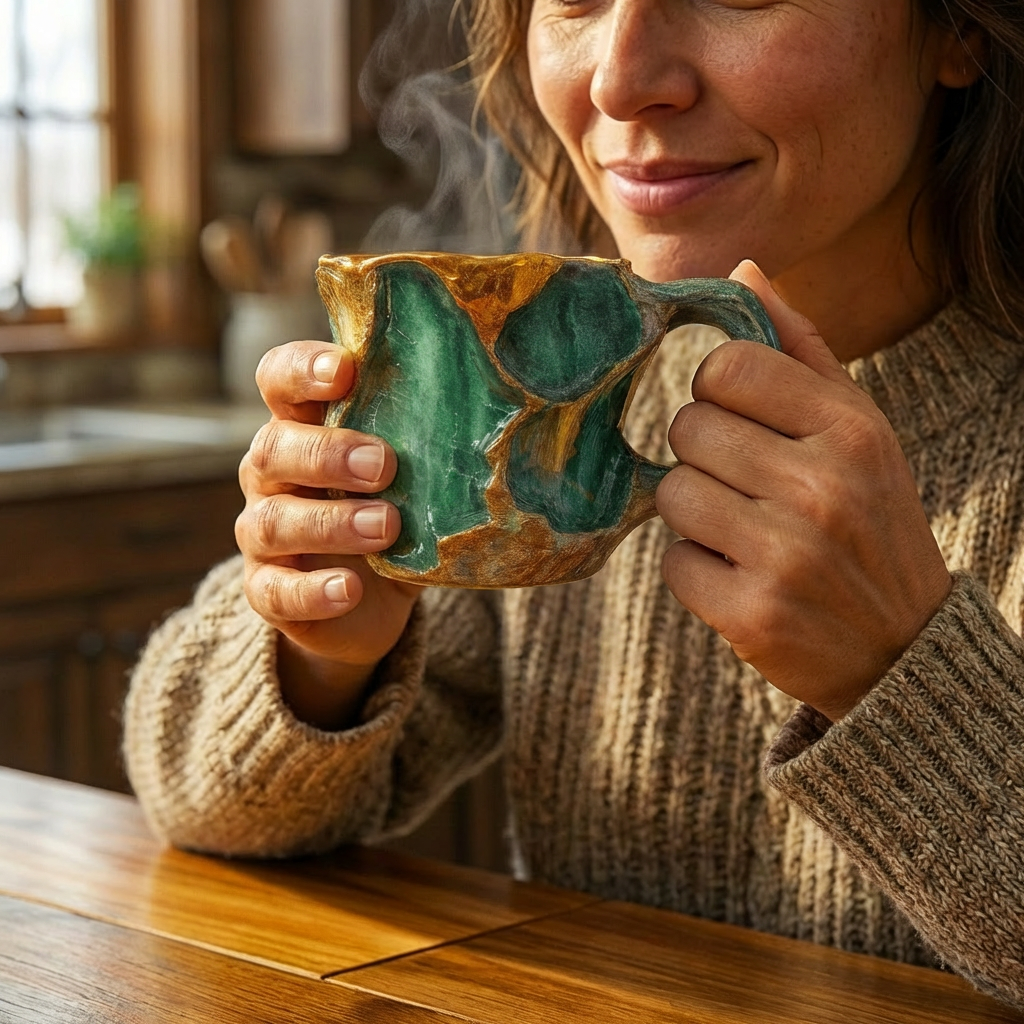 Taza de café de cristal mineral