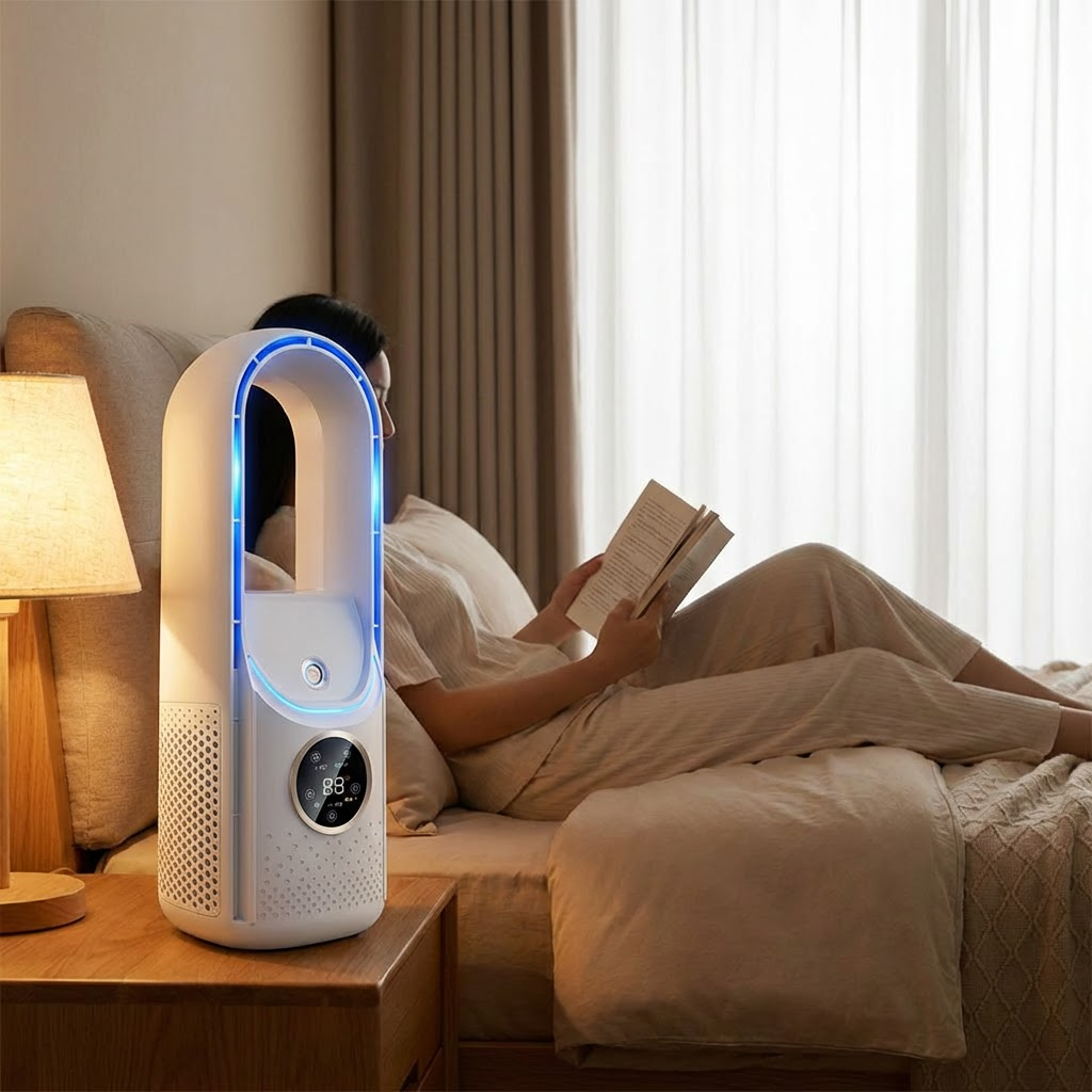 Aire acondicionado portátil sin aspas con pantalla LED