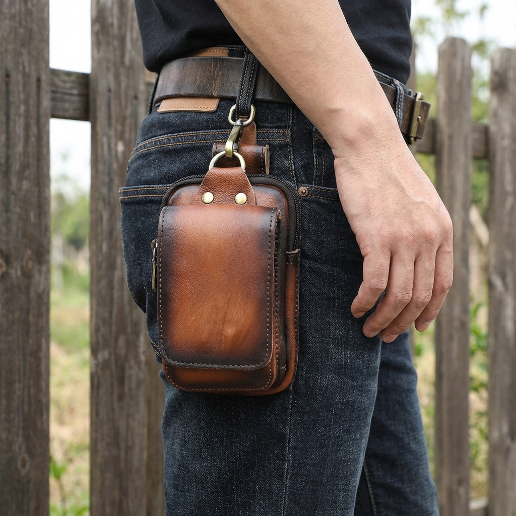 Bolso de cuero para hombre