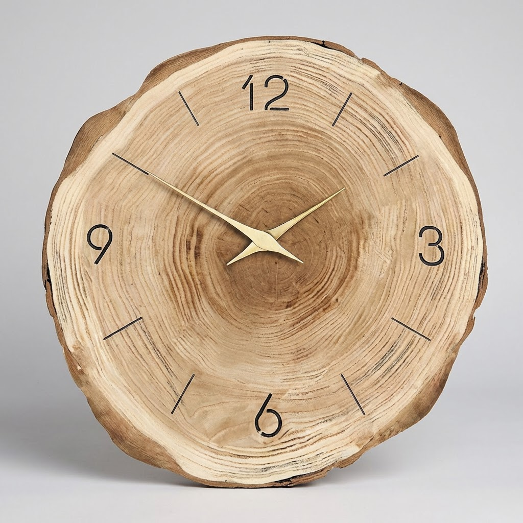Reloj de pared silencioso de madera