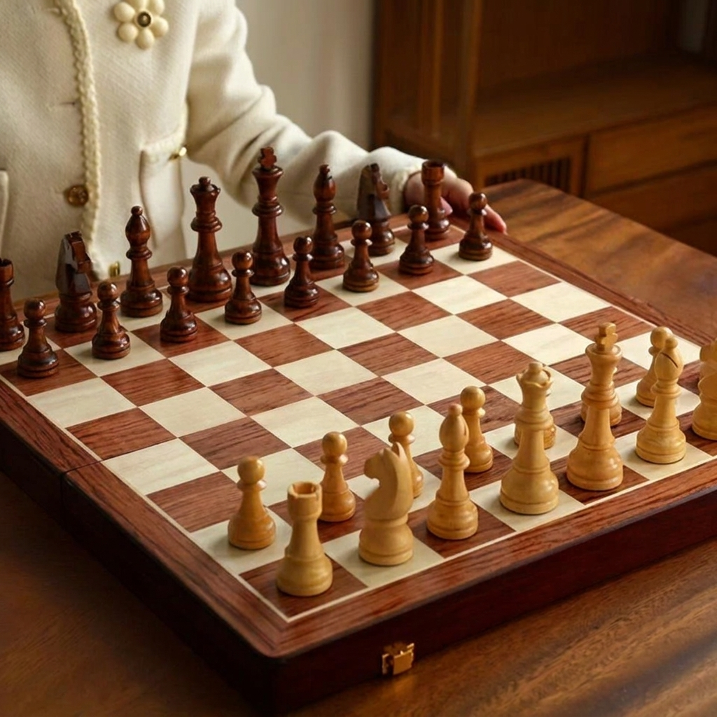 Juego de Ajedrez Clásico con Piezas Detalladas