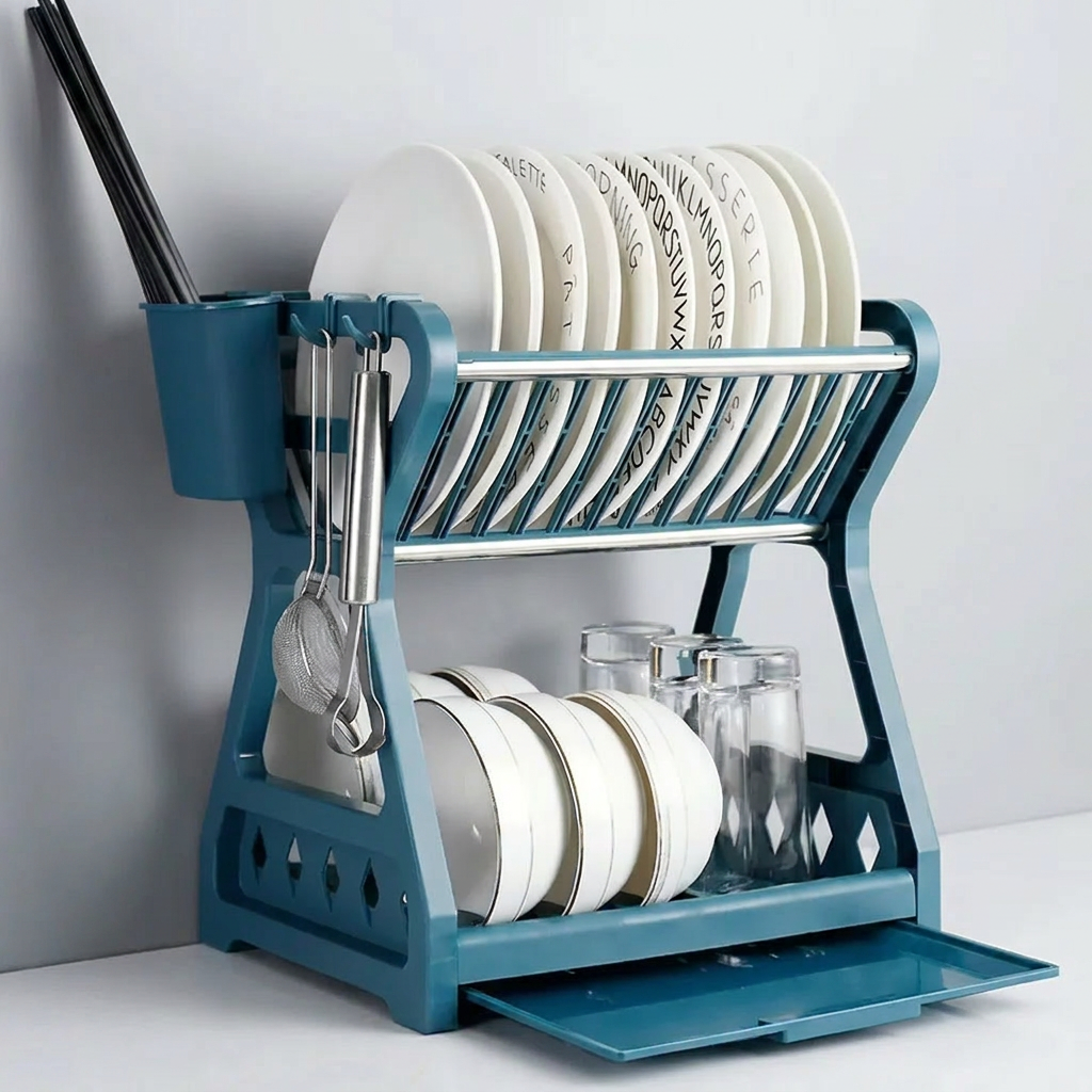 Estante de Secado Compacto y Plegable para Cocina