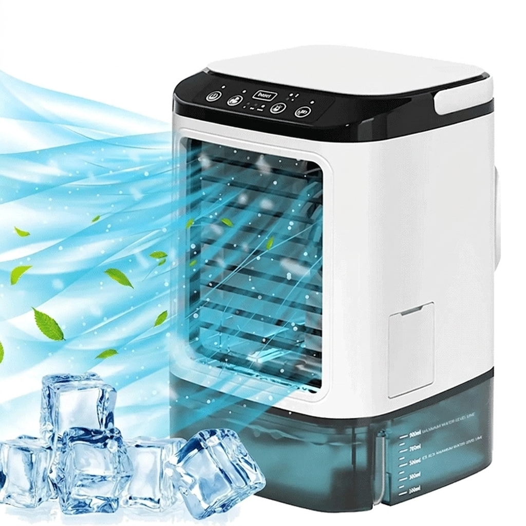 Mini Enfriador de Aire de Escritorio con Nebulización y Refrigeración Ajustable