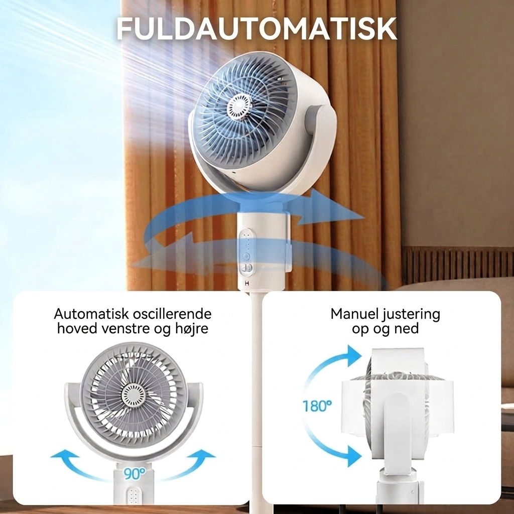 Ventilador de pie silencioso – Control remoto oscilante
