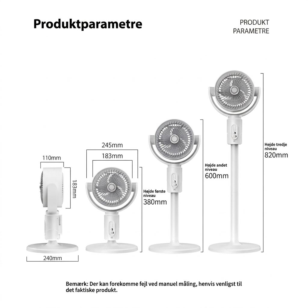 Ventilador de pie silencioso – Control remoto oscilante
