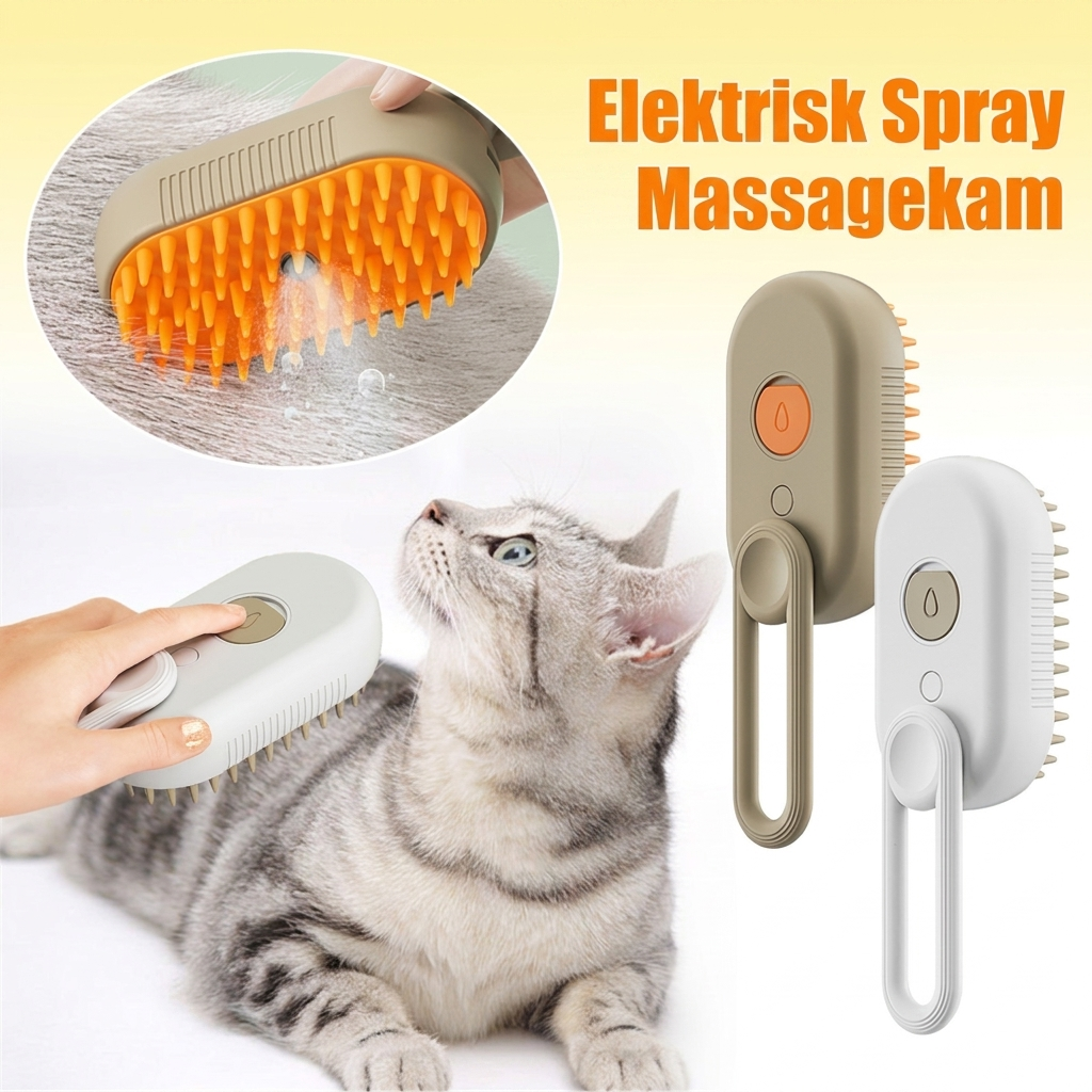 Cepillo de vapor eléctrico 3 en 1 para mascotas (gatos y perros)