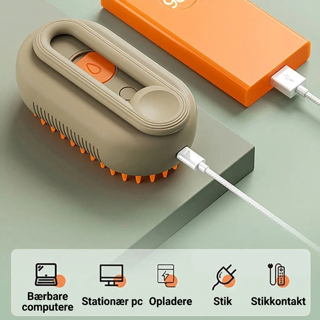 Cepillo de vapor eléctrico 3 en 1 para mascotas (gatos y perros)