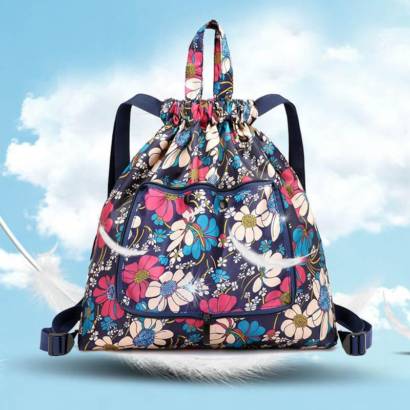 Mochila Unisex Plegable con Cierre de Cuerda y Superficie Impermeable