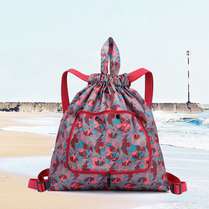 Mochila Unisex Plegable con Cierre de Cuerda y Superficie Impermeable