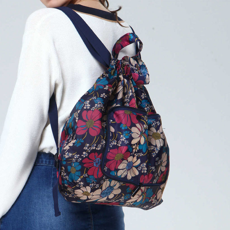 Mochila Unisex Plegable con Cierre de Cuerda y Superficie Impermeable