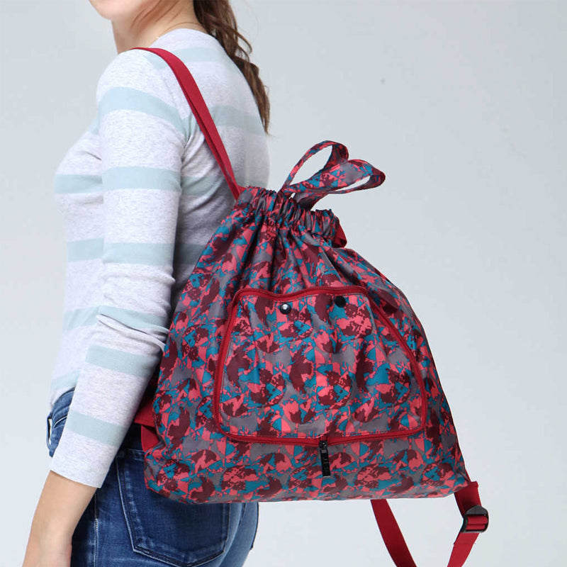 Mochila Unisex Plegable con Cierre de Cuerda y Superficie Impermeable