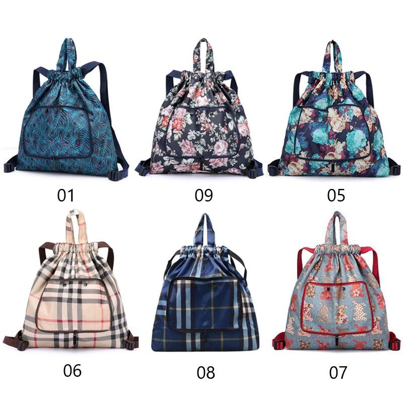 Mochila Unisex Plegable con Cierre de Cuerda y Superficie Impermeable