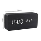Reloj Despertador - Pantalla LED de Madera - Control por Voz y Temperatura
