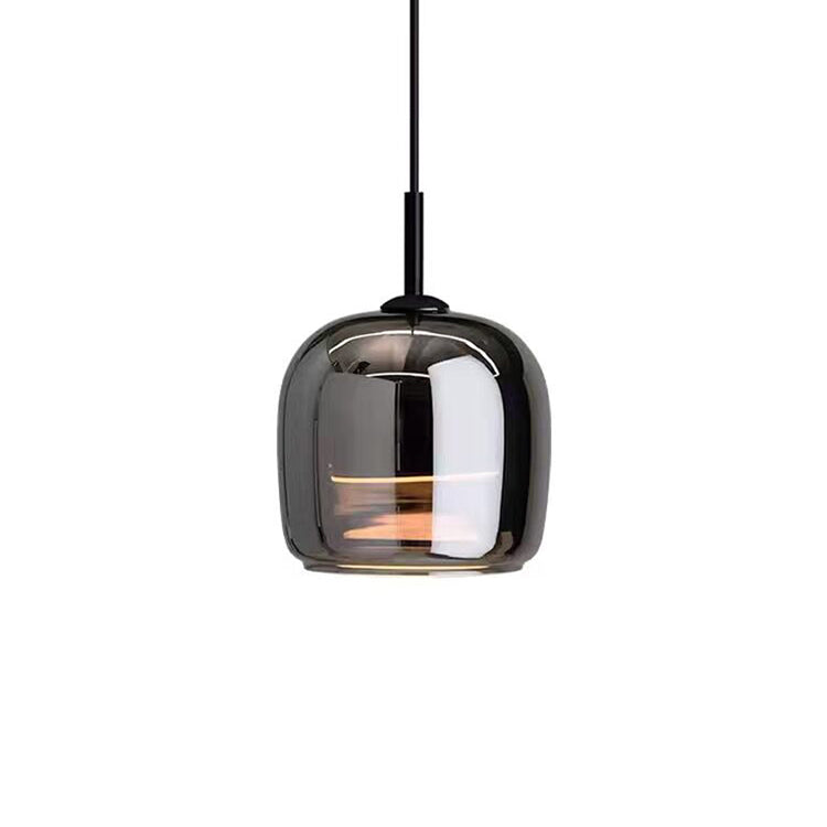 BowLift | Lámpara Colgante de Vidrio Negro Nórdico - Lámpara Moderna para Isla de Cocina y Comedor
