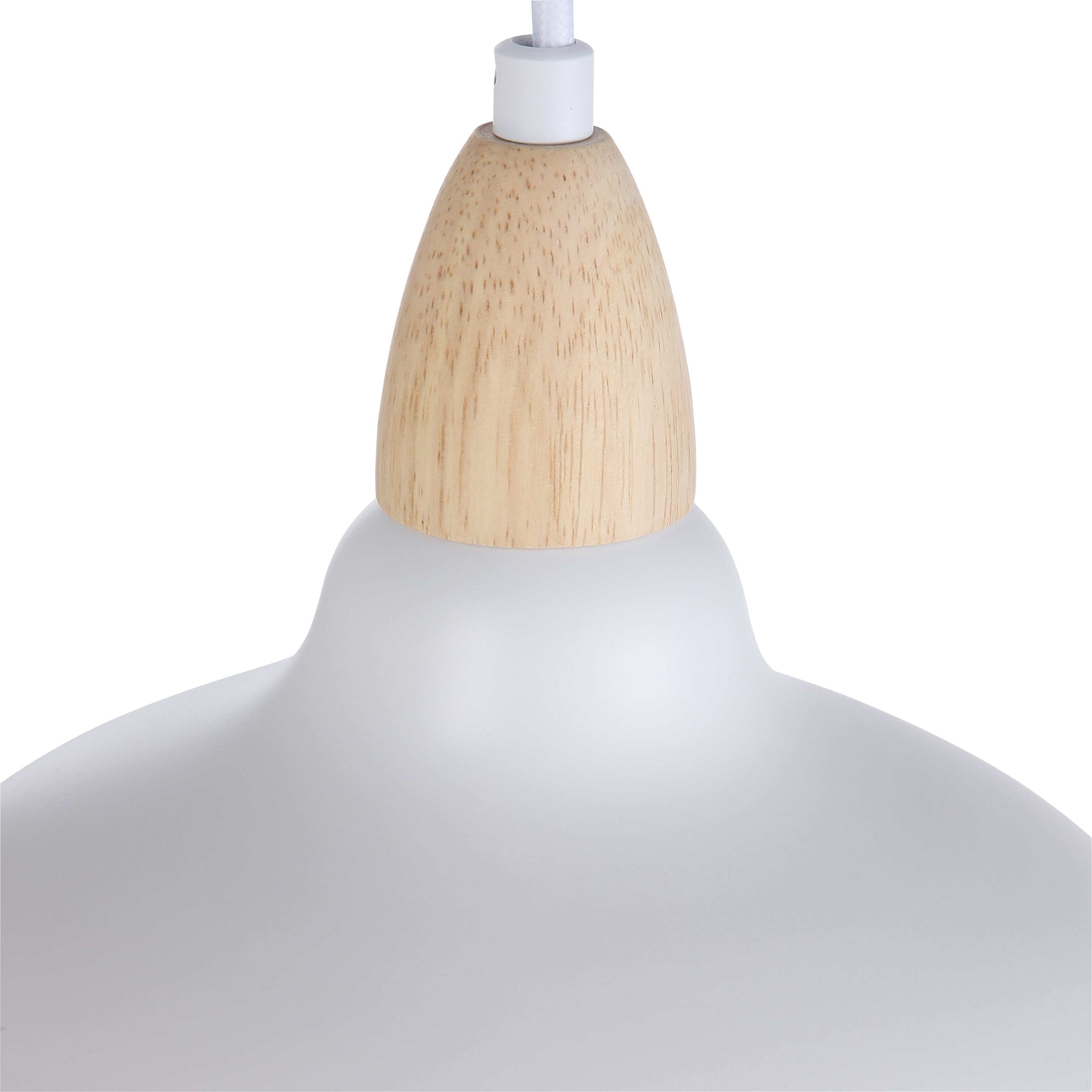 Lámpara Colgante con Detalles en Blanco y Madera