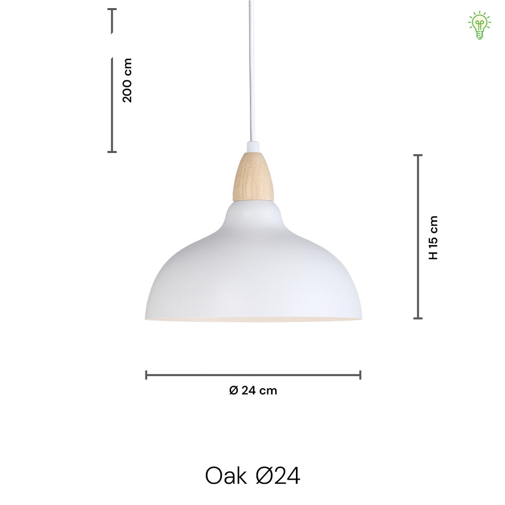 Lámpara Colgante con Detalles en Blanco y Madera