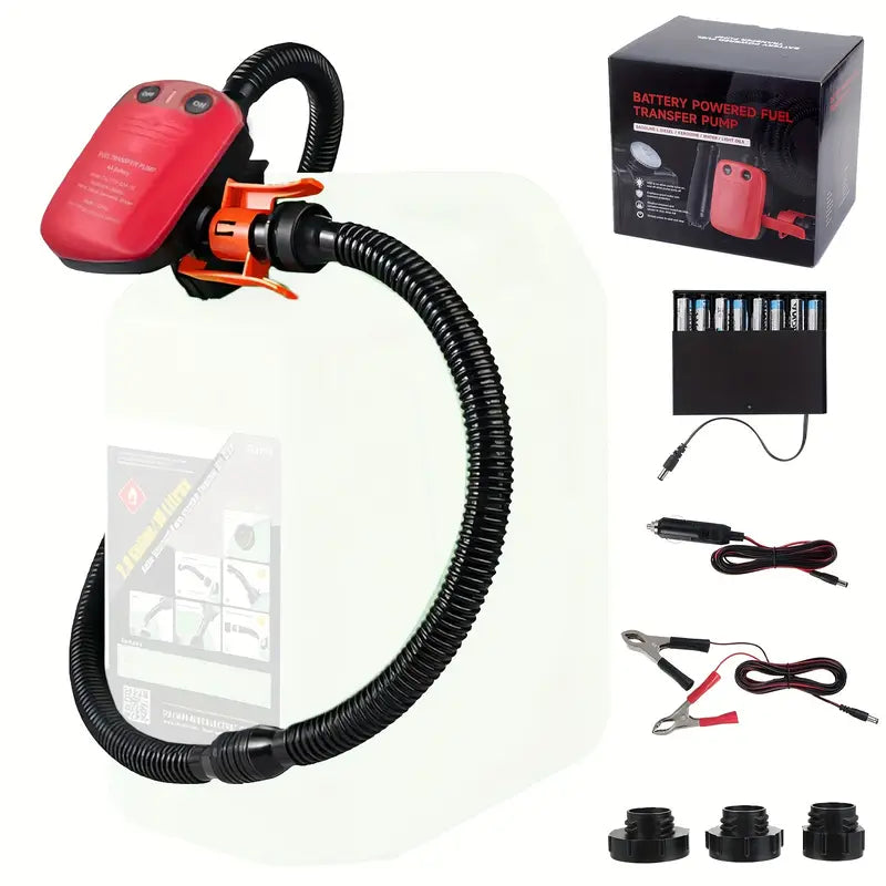 Bomba de Combustible Eléctrica para Transferencia Rápida y Segura de Diésel, Gasolina y Aceite Compacta y Portátil para Automóvil, Tractor, Barco y Taller