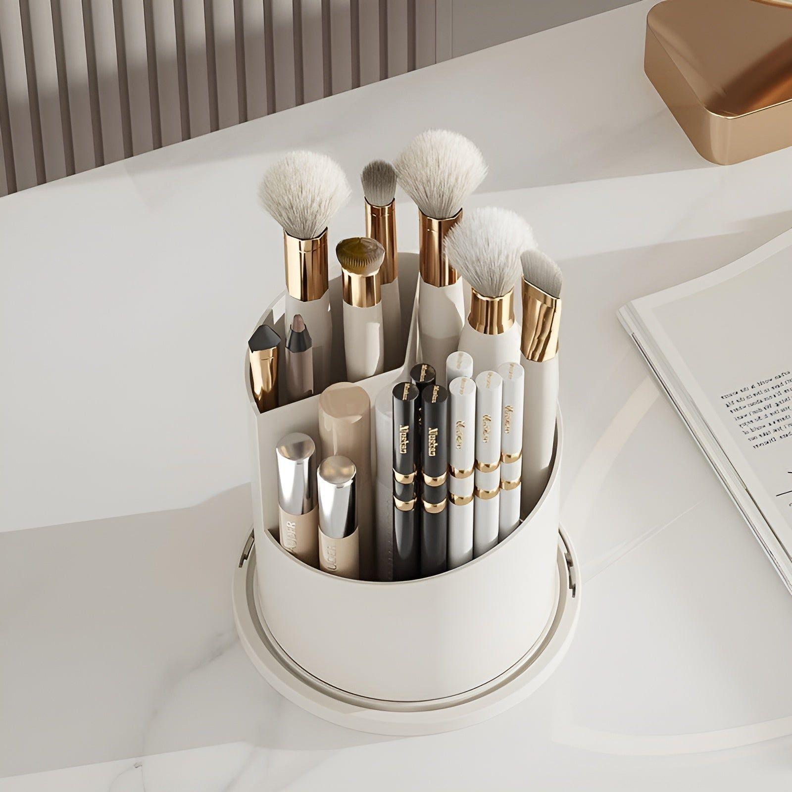 BeautySphere - Organizador de Maquillaje Rotativo 360° para un Almacenamiento sin Esfuerzo de Brochas