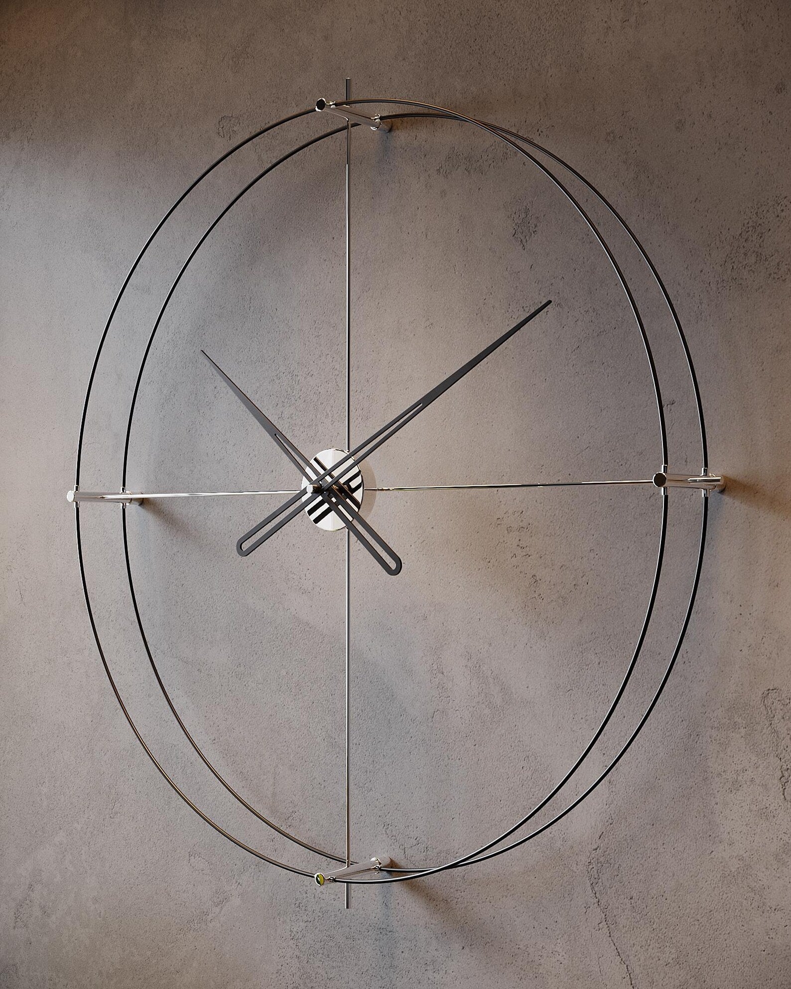 Reloj de Pared Grande Moderno con Manecillas de Bronce – Reloj Minimalista para Pared de Sala 60x78 cm