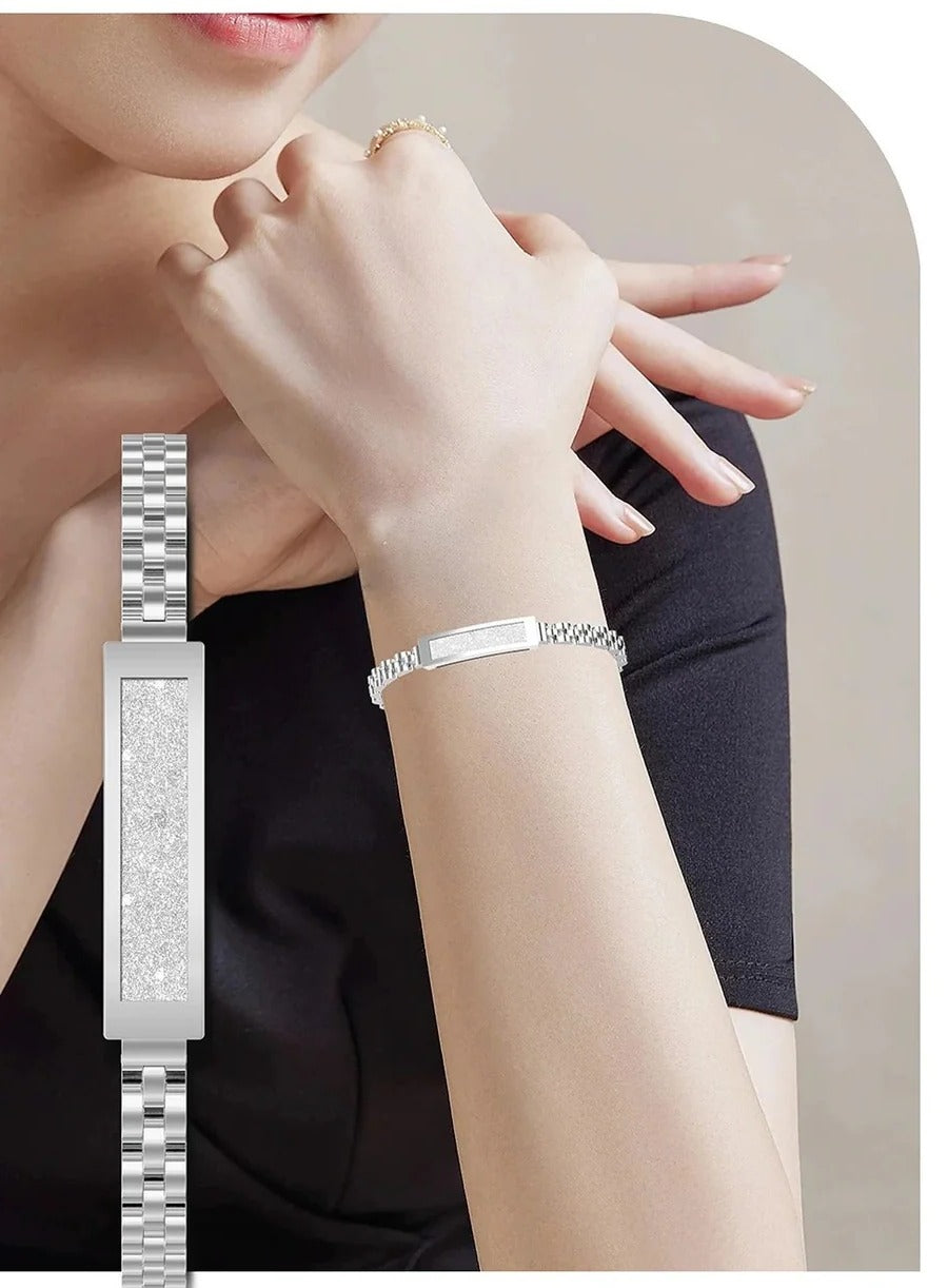 Brazalete Inteligente para Mujeres Estilo Cadena, Monitor de Fitness con Seguimiento de Frecuencia Cardíaca, Sueño y Actividad