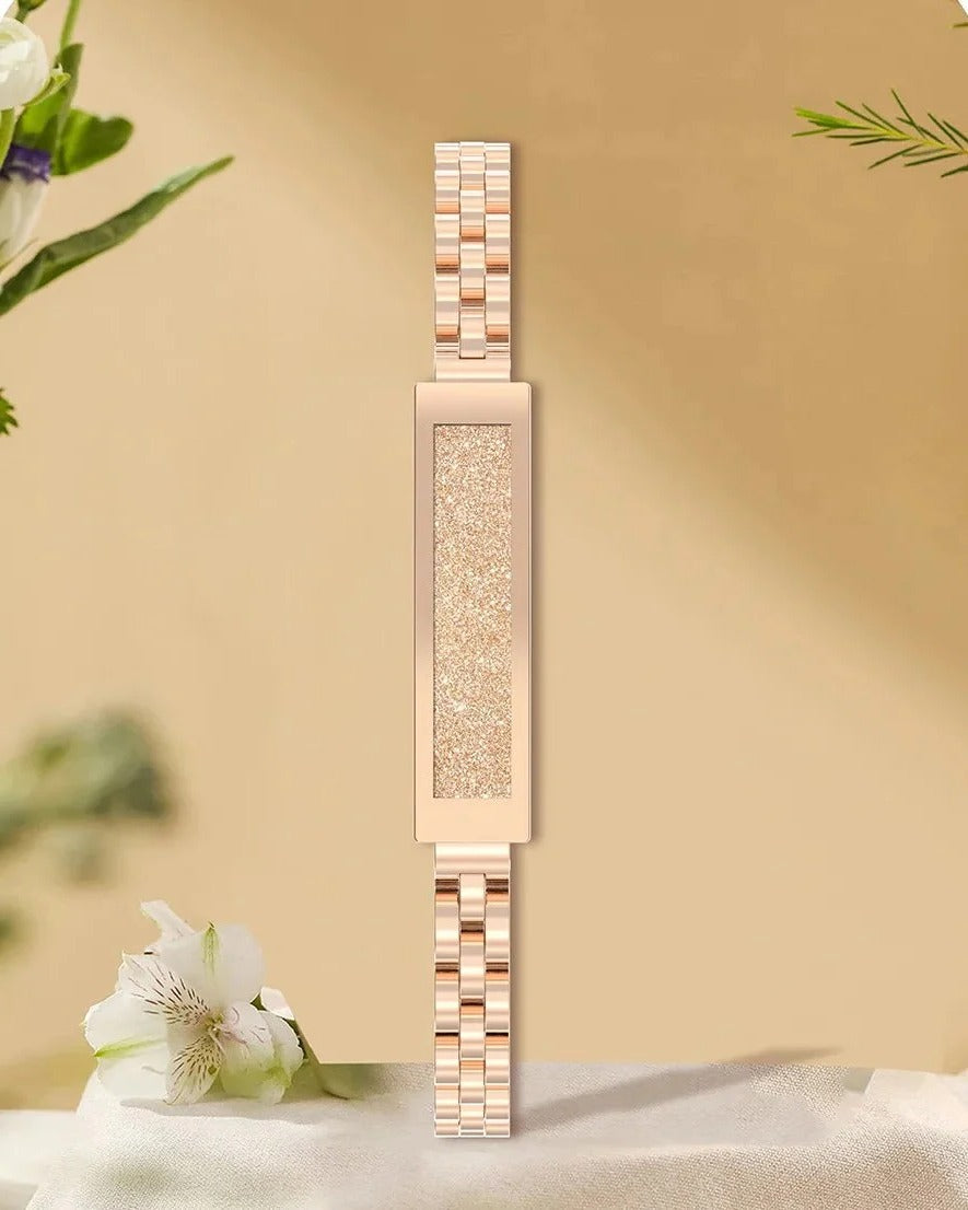 Brazalete Inteligente para Mujeres Estilo Cadena, Monitor de Fitness con Seguimiento de Frecuencia Cardíaca, Sueño y Actividad