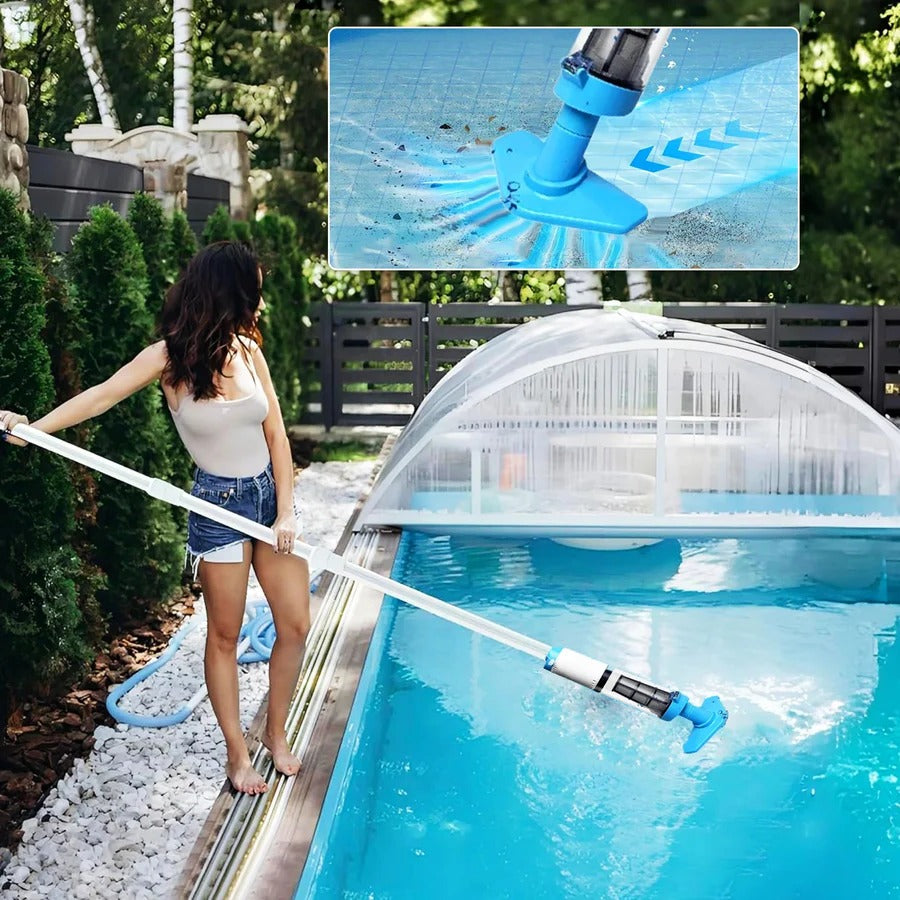 Limpiador de Piscina Inalámbrico, Recargable con Cabezas Intercambiables