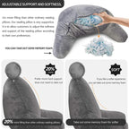 Almohada de Lectura Vertical – Cojín de Descanso para la Cama con Soporte para los Brazos