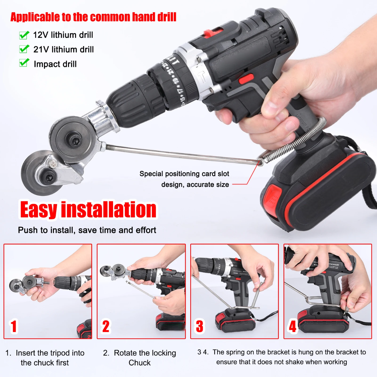 Kalsten | Adaptador de Corte de Metal de Uso Pesado para Taladro
