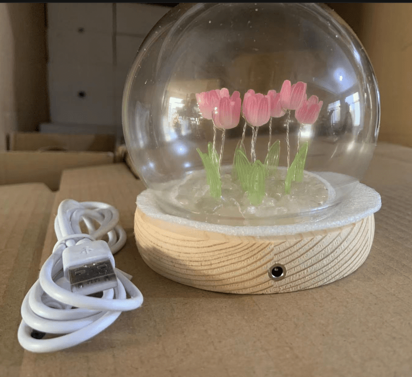 Lámpara Nocturna Misti Tulipán Luz Cálida Para Habitación Infantil y Dormitorio
