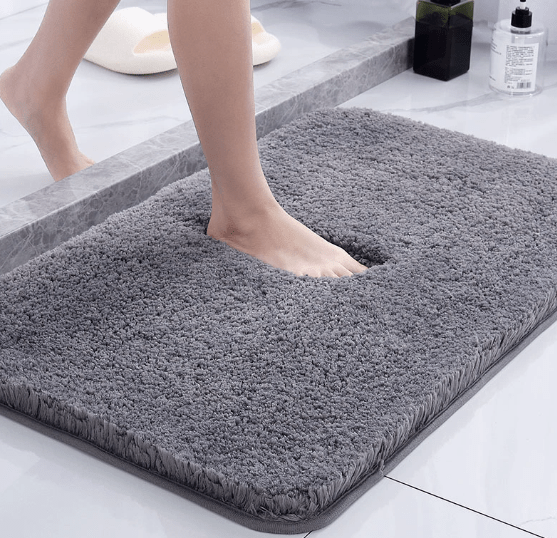 Alfombrilla de baño de lujo supergruesa con superficie ultra suave y parte inferior antideslizante