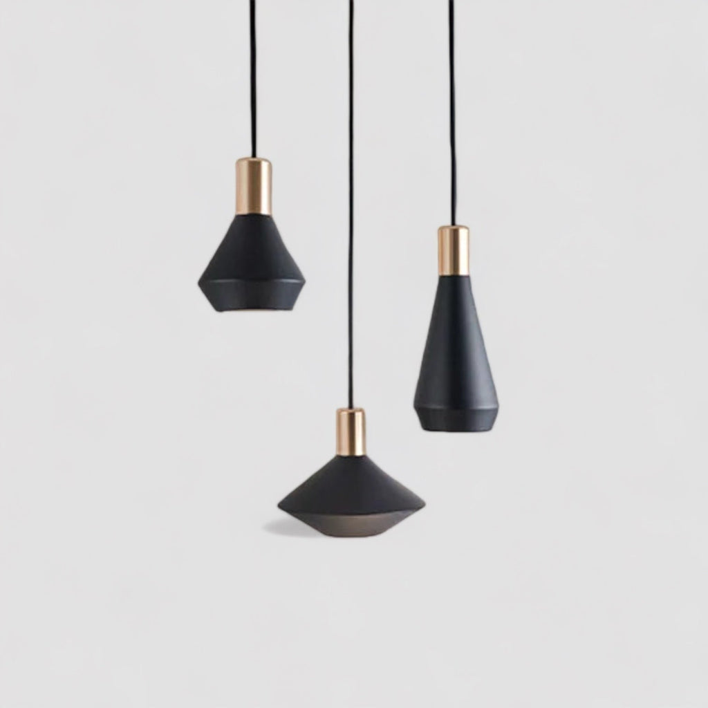 Italia | Lámpara colgante LED minimalista, moderna, negra