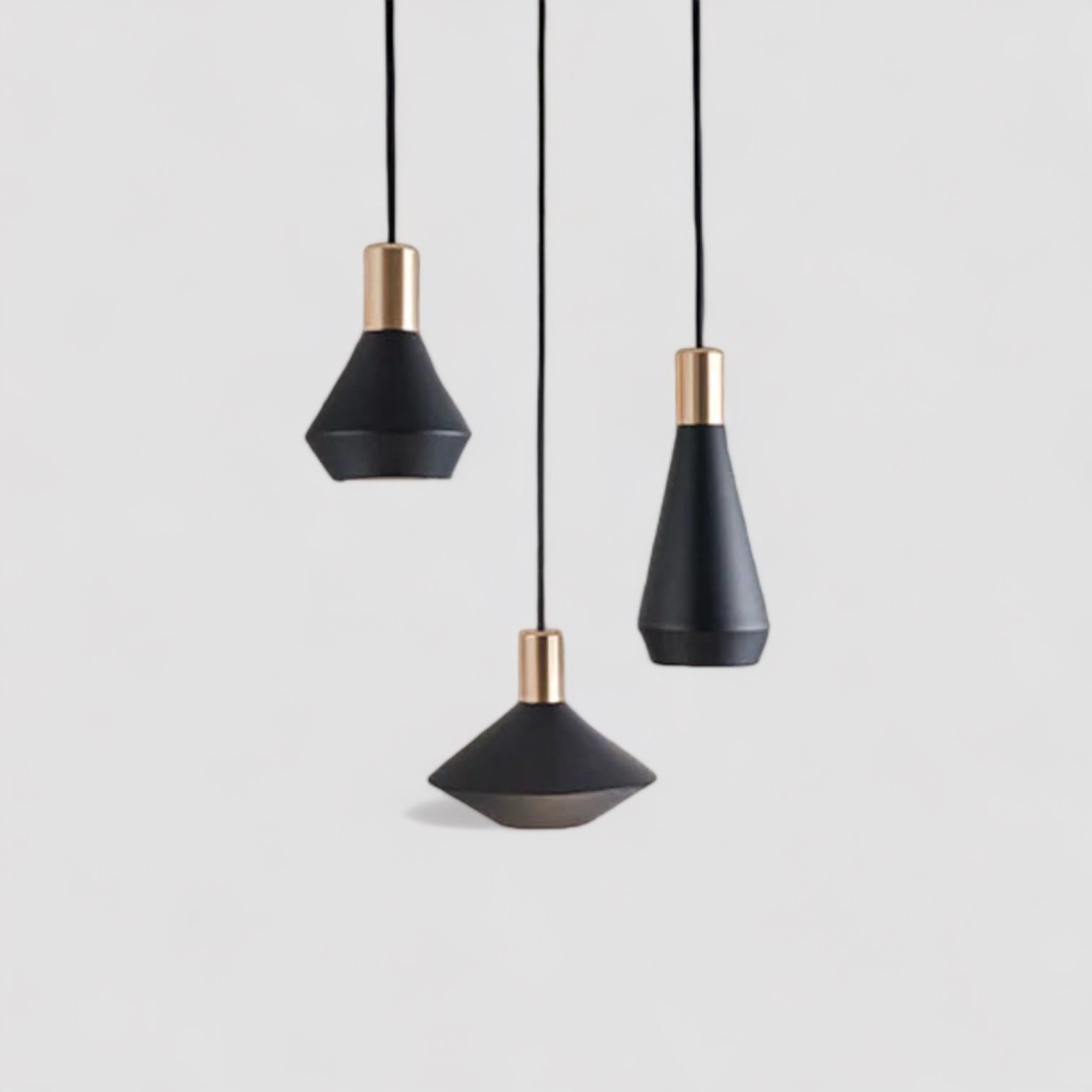 Italia | Lámpara colgante LED minimalista, moderna, negra