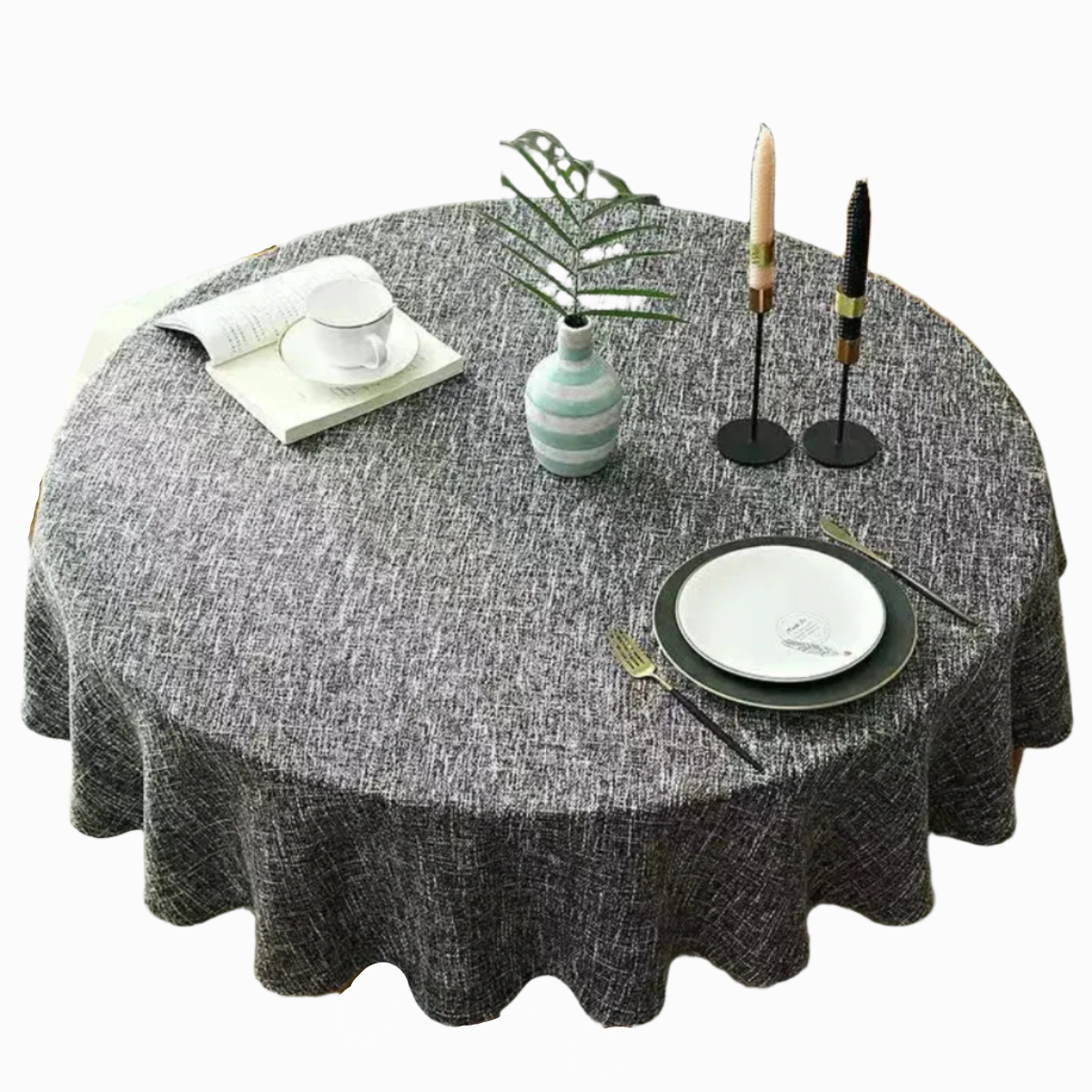 Mantel de Lino con Estructura Tejida para una Mesa Estilosa y Práctica
