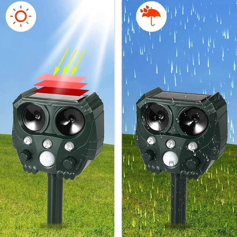 Repelente Ultrasonido para Gatos Repelente de Sonido y Ruido Sonar para Gatos, Zorros, Ratas, Ardillas y Perros