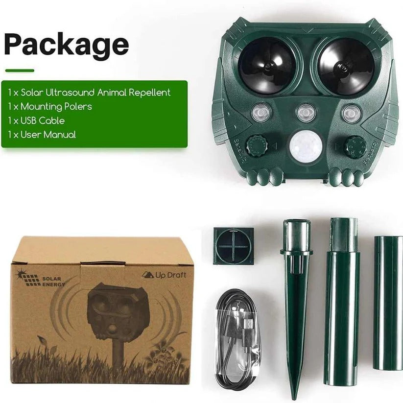 Repelente Ultrasonido para Gatos Repelente de Sonido y Ruido Sonar para Gatos, Zorros, Ratas, Ardillas y Perros